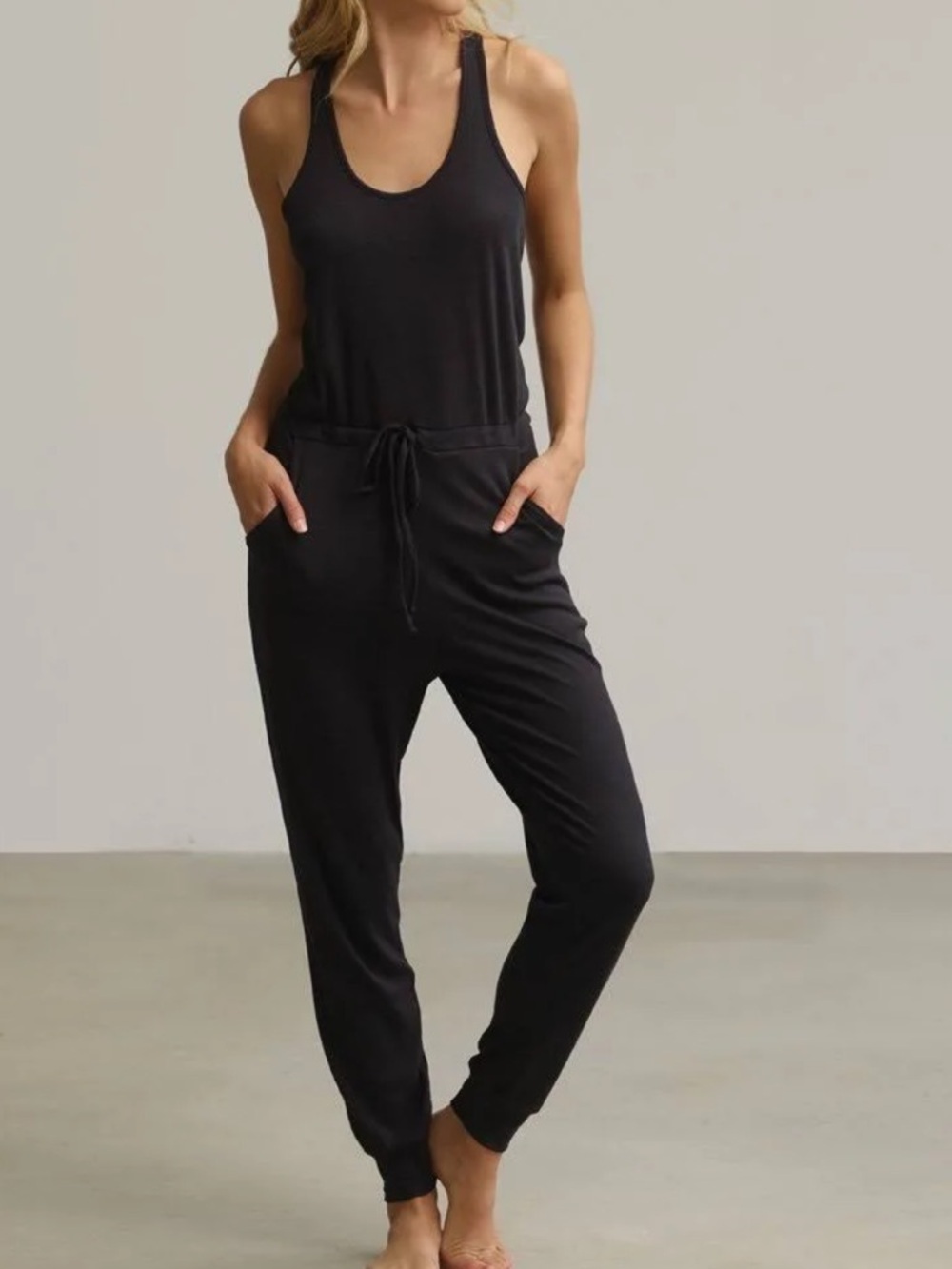 NEW COMMANDO luxury rib racerback jumpsuit in black